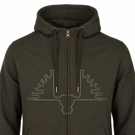 Sweat capuche Ultra full zip coton vert kaki S-2XL