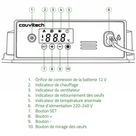 Couveuse Couvitech SP-16 pour 16 œufs automatiques