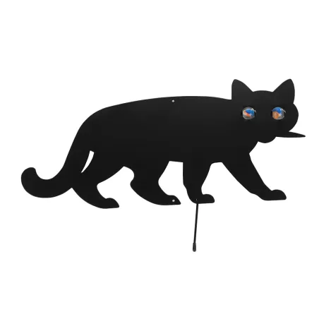 Lot de 2 épouvantails chats métal noir pour jardin