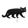 Lot de 2 épouvantails chats métal noir pour jardin