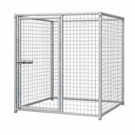 Chenil acier 1,5x1,5 m avec porte - Kit complet sécurisé
