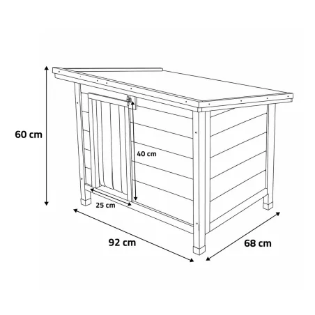 Niche en bois isolante Taille M - Épicéa 3 couches 92x68x60 cm