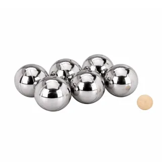 Set pétanque 6 boules acier + but et sac - Jeu complet