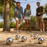 Set pétanque 6 boules acier + but et sac - Jeu complet