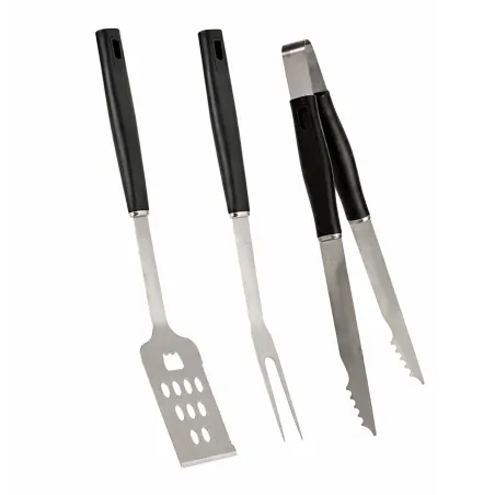 Set 3 outils barbecue inox - Spatule, fourchette, pince
