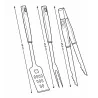 Set 3 outils barbecue inox - Spatule, fourchette, pince