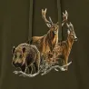 Sweat capuche kaki Bartavel® scène grands animaux