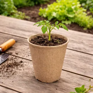 Pots biodégradables Ø8 cm - Lot de 24 pour semis