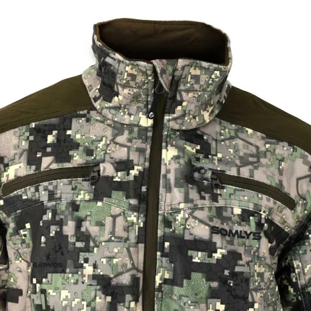 Veste camo digital vert stretch mixte S-3XL