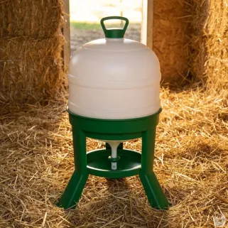 Abreuvoir siphon 30L sur pieds - Eau fraîche pour volailles