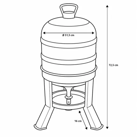 Abreuvoir siphon 30L sur pieds - Eau fraîche pour volailles