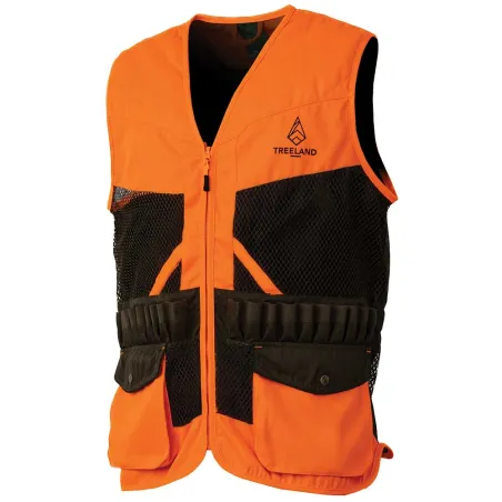 Gilet orange Treeland : 20 cartouchières, déperlant
