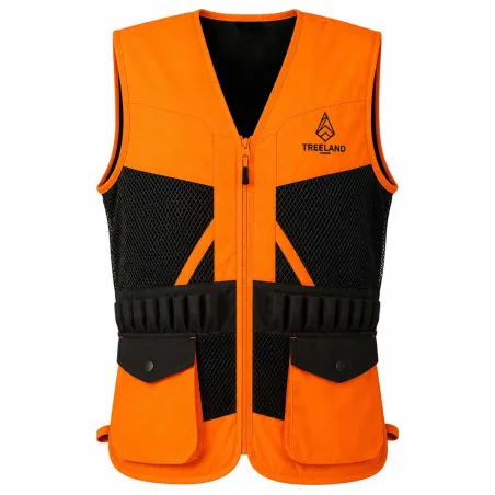 Gilet orange Treeland : 20 cartouchières, déperlant