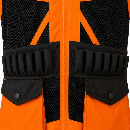 Gilet orange Treeland : 20 cartouchières, déperlant
