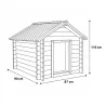 Niche chien en bois toit type chalet madrier toit PVC taille L 116 x 87 x 90 cm 