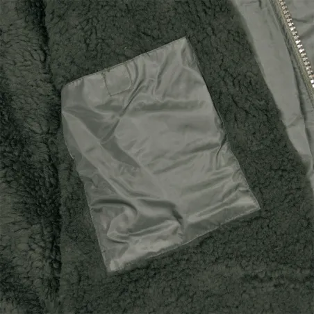 Veste coupe-vent fourrée kaki S à 3XL - imperméable