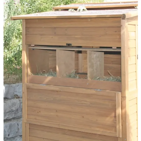 Poulailler bois 2 niveaux 10-15 poules 222x115x200 cm