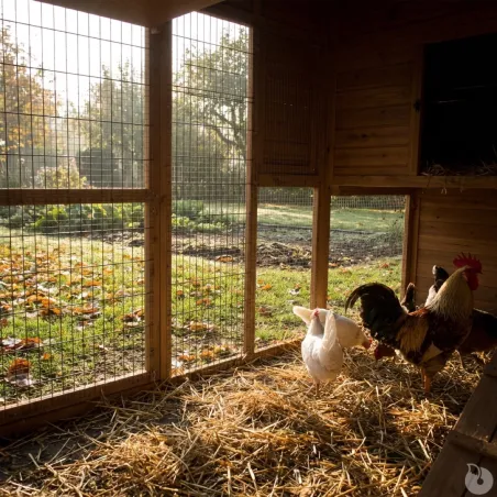 Poulailler bois 2 niveaux 10-15 poules 222x115x200 cm