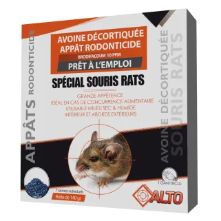 Souricide à l'avoine 140g - Brodifacoum puissant