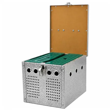 Panier alu 2 loges pour pigeons 24x21x28 cm