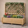 Carré potager en sapin avec treillis 98x34x104 cm - Jardin