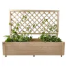 Carré potager en sapin avec treillis 98x34x104 cm - Jardin