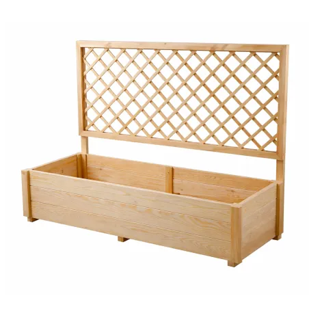 Carré potager en sapin avec treillis 98x34x104 cm - Jardin