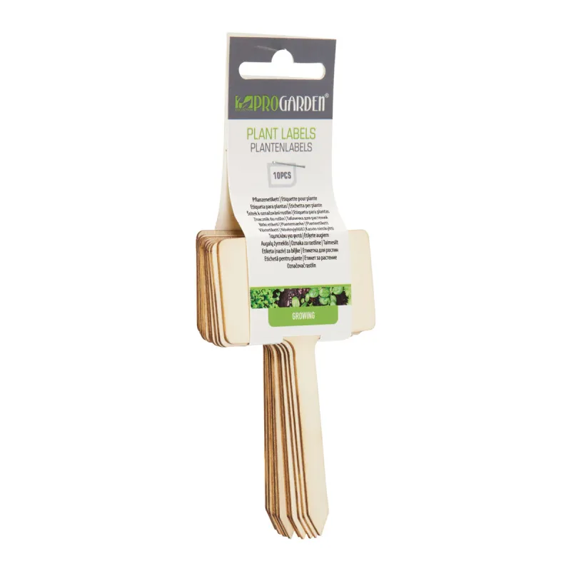 10 étiquettes bois pour plantes 10x5,9 cm - naturel
