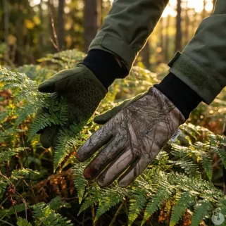 Gants déperlants anti-glisse camo kaki tailles 8/9