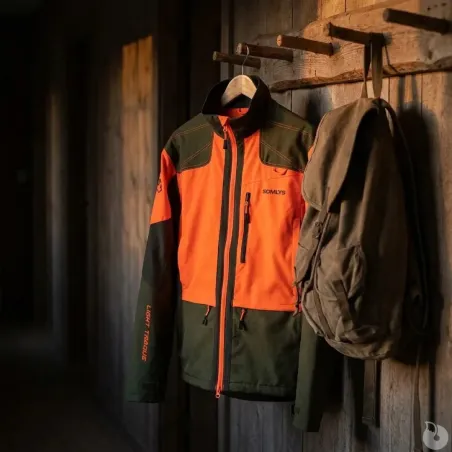 Veste traque orange Somlys - Sécurité chasse légère