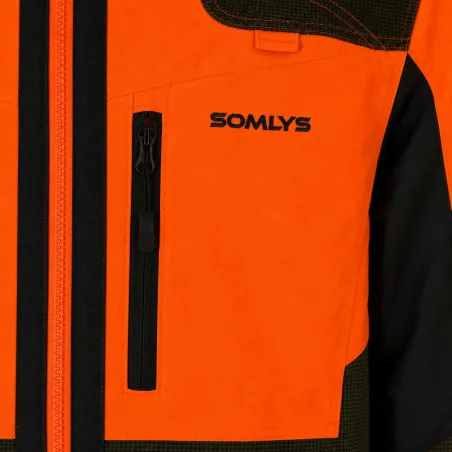 Veste traque orange Somlys - Sécurité chasse légère
