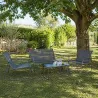 Salon de jardin relax 4 pièces acier & textilène