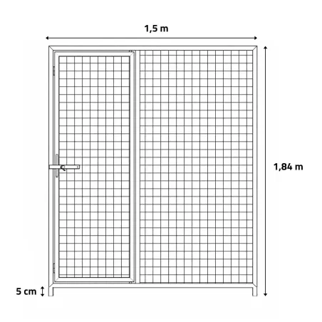 Panneau chenil maille carrée 5x5cm hauteur 184cm