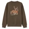 Sweat enfant kaki motifs grands animaux 6-14 ans