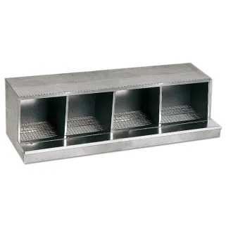 Nid pondoir galvanisé 4 cases pour poules pondeuses