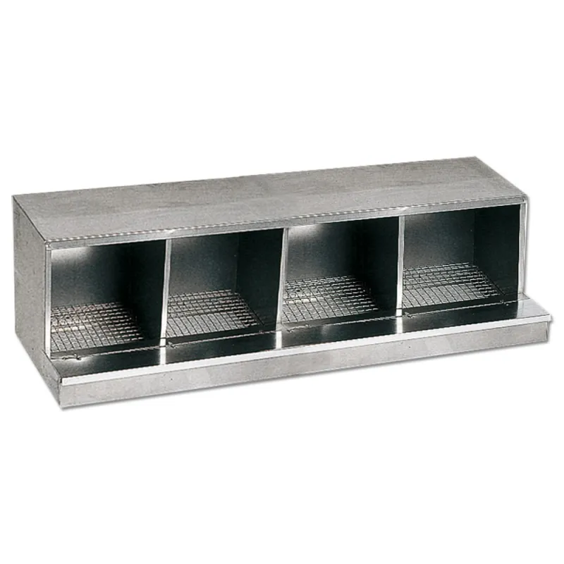 Nid pondoir galvanisé 4 cases pour poules pondeuses