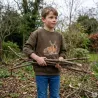Sweat enfant kaki motifs grands animaux 6-14 ans