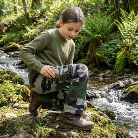 Pantalon treillis enfant 6 poches camo 6-14 ans