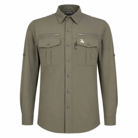 Chemise PROHUNT anti-tiques kaki stretch 4 poches manches longues