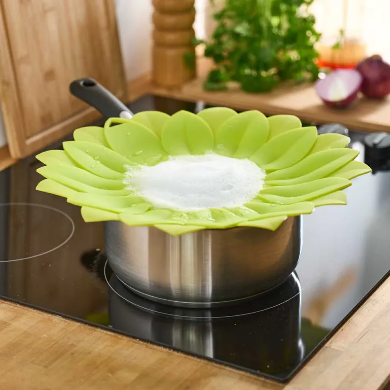 Couvercle silicone anti-débordement 33cm - Feuilles
