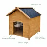 Niche chien en bois toit type chalet taille S 71 x 77 x 76 cm