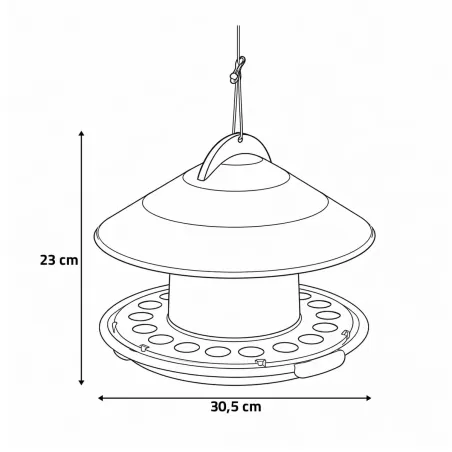 Mangeoire volière plastique 2kg - 3 sucriers anti-oiseaux
