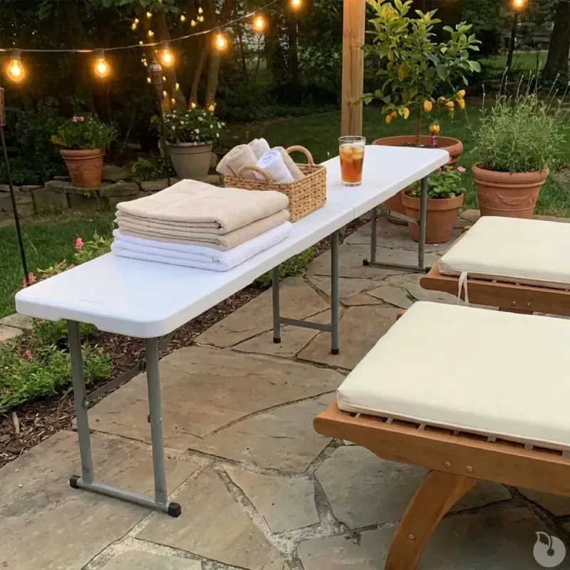 Banc pliable blanc 3 places - 180x27x43 cm extérieur