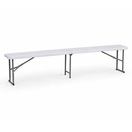 Banc pliable blanc 3 places - 180x27x43 cm extérieur