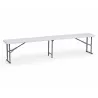 Banc pliable blanc 3 places - 180x27x43 cm extérieur