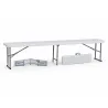 Banc pliable blanc 3 places - 180x27x43 cm extérieur