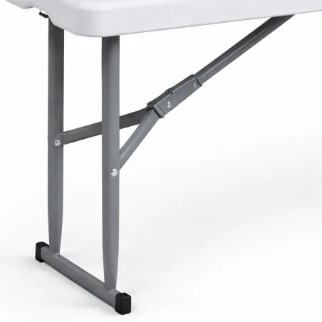 Banc pliable blanc 3 places - 180x27x43 cm extérieur
