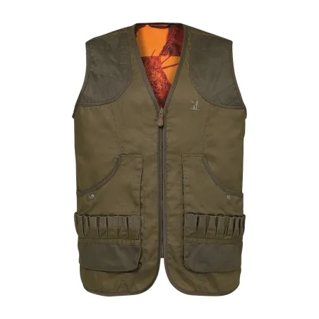 Gilet réversible chasse kaki/orange polyvalent M-4XL