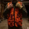 Gilet réversible chasse kaki/orange polyvalent M-4XL