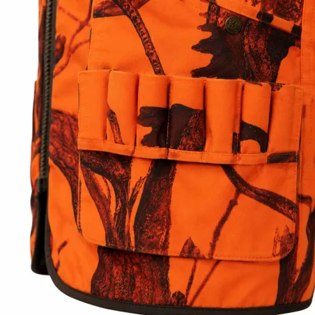 Gilet réversible chasse kaki/orange polyvalent M-4XL